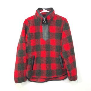 Abercrombie & Fitch Red and Black Checkered Hoodie